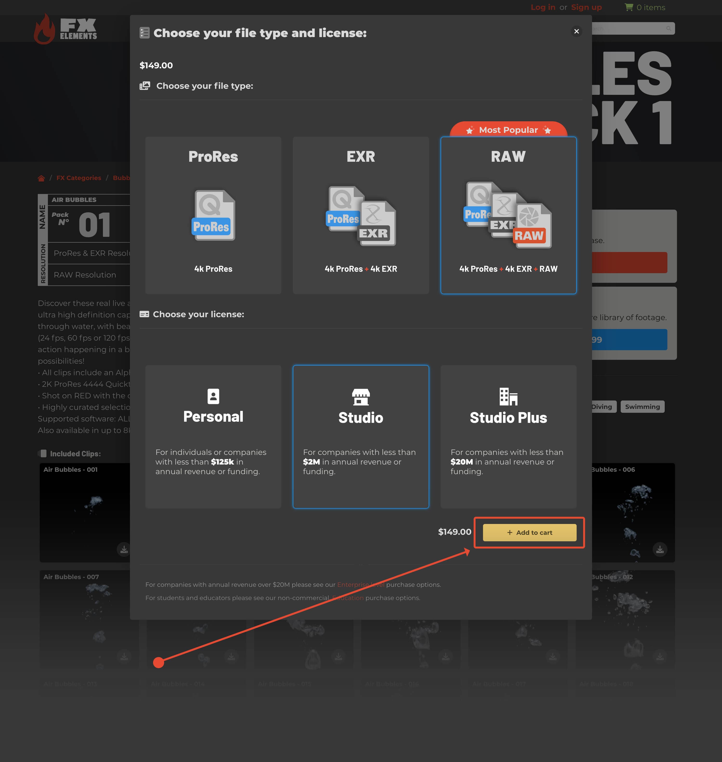 add to cart button demonstration
