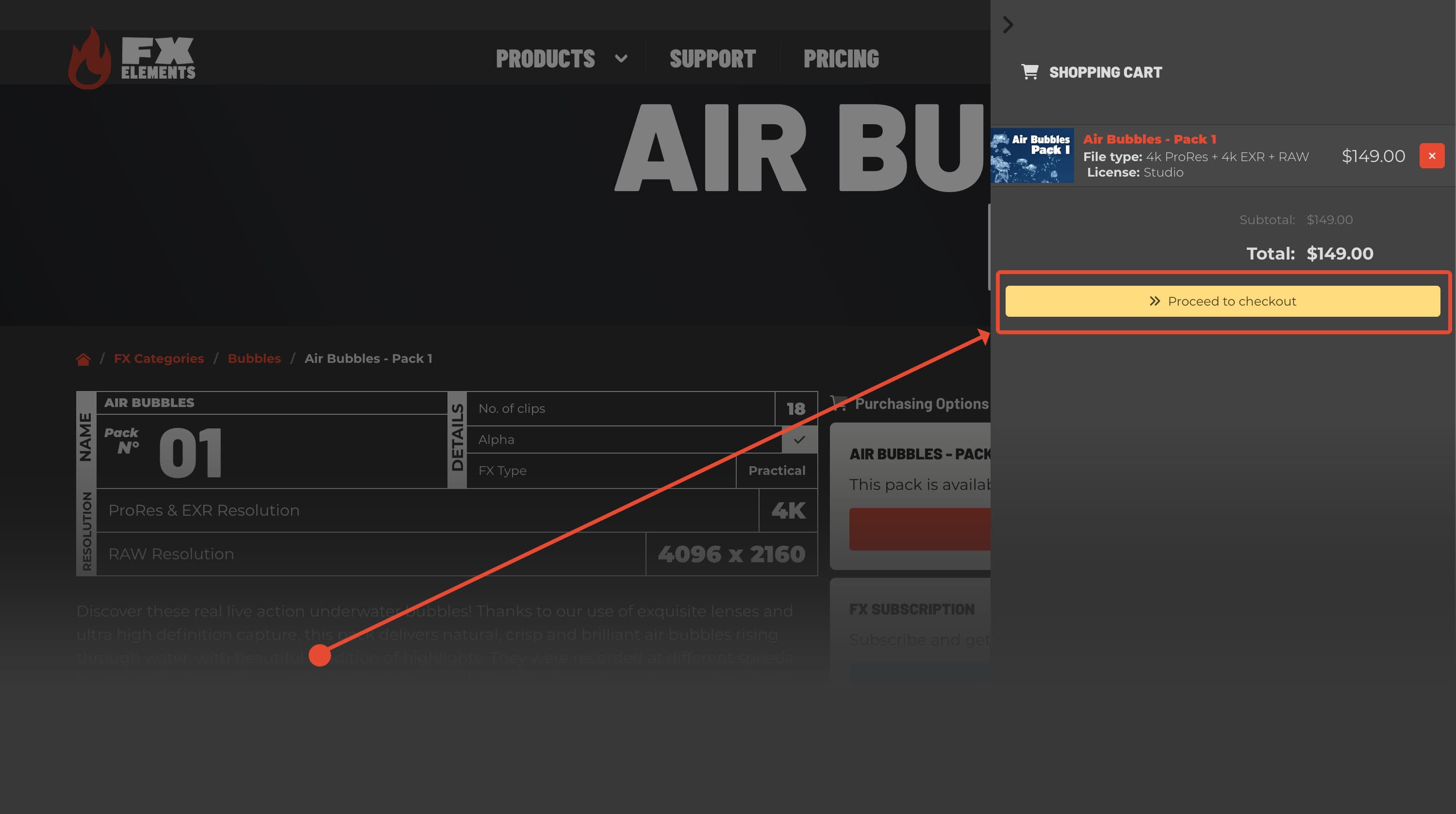 continue to checkout button demonstration