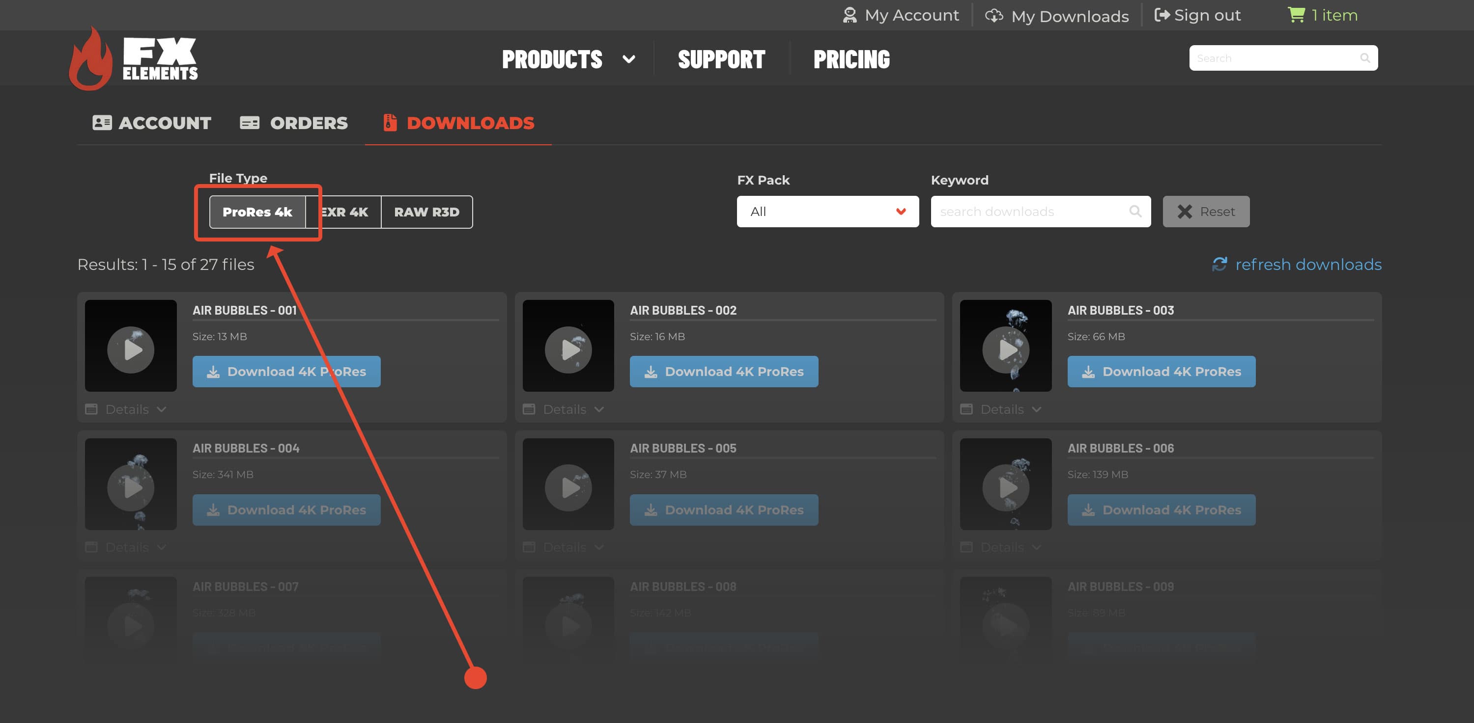 downloads page default settings