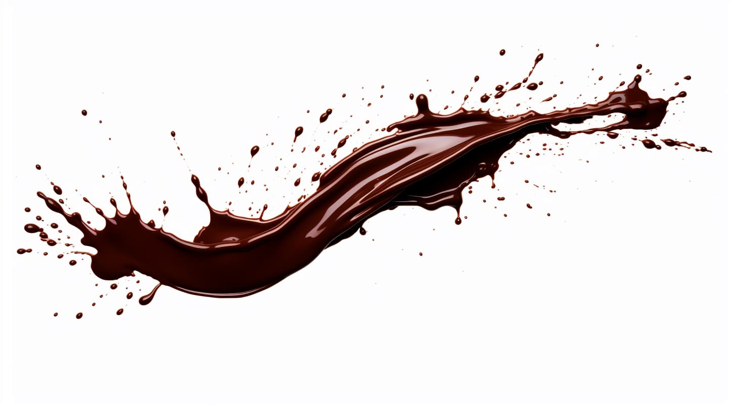 chocolate syrup splatter over white