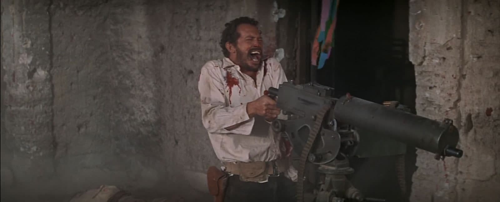 man bleeding from gun shots